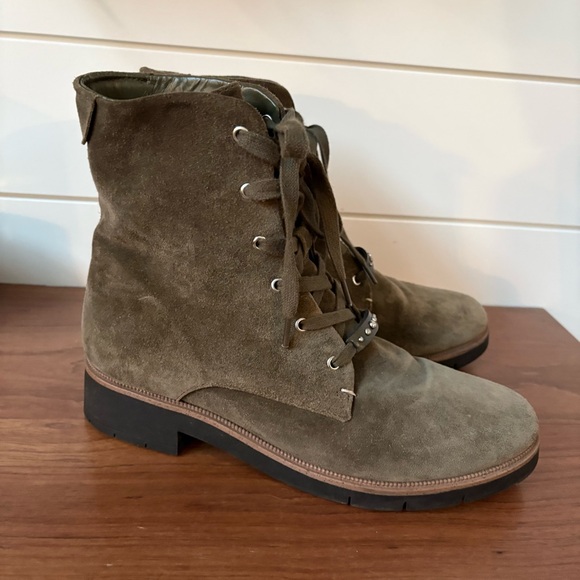 DR. SCHOLL's Women’s Guild Combat Boots Olive Green Suede 9M NWOT Whimsy Goth - Picture 2 of 10